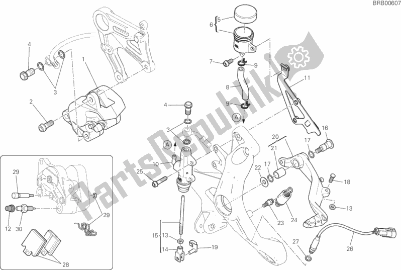 Todas las partes para Sistema De Freno Trasero de Ducati Monster 821 Thailand 2018